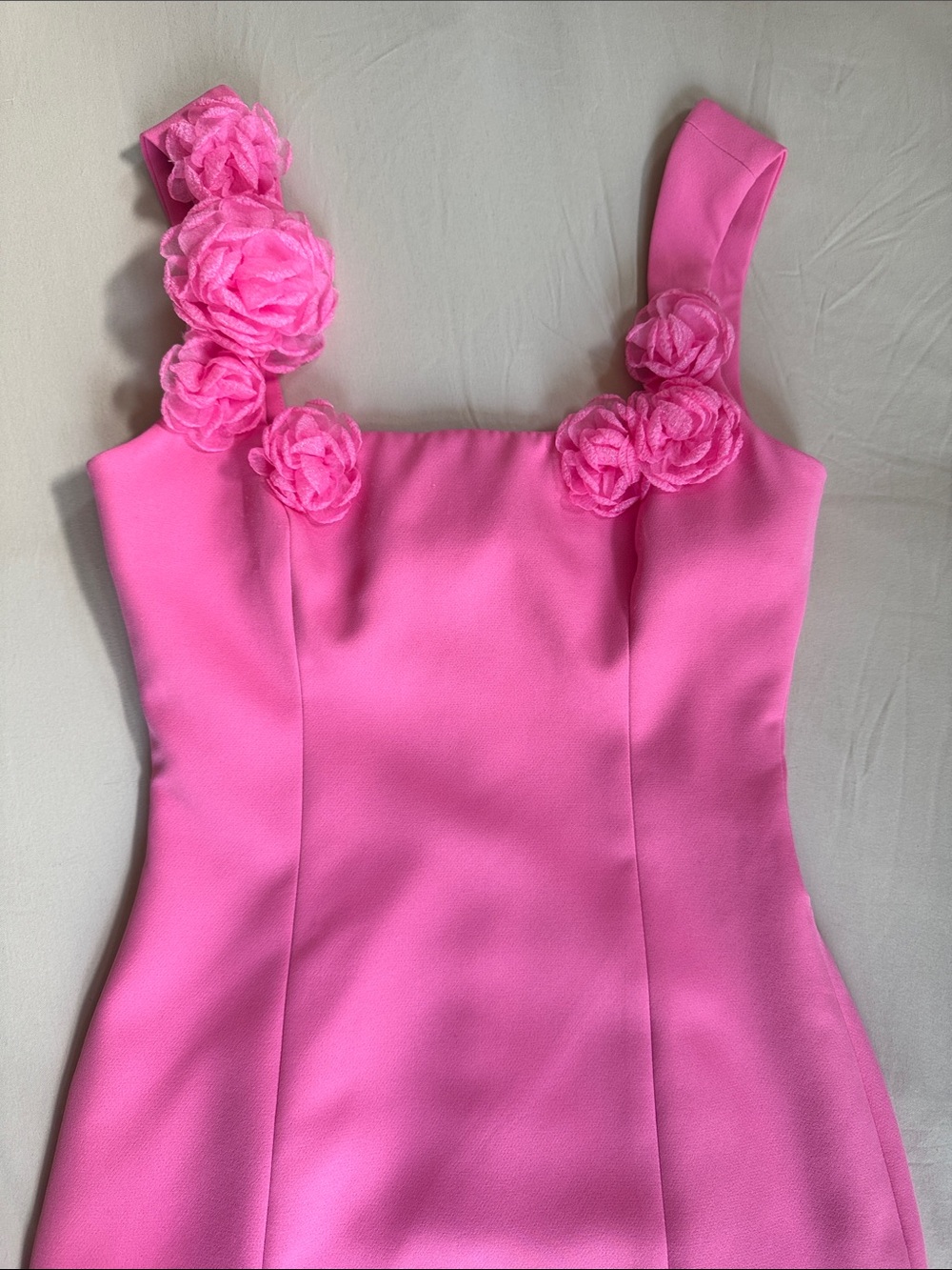 Elliatt Trompe Pink Mini Dress with Floral Appliqués - Picture 3 of 8